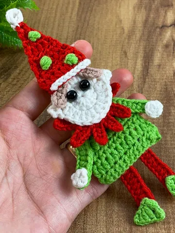 Christmas Elf Crochet Pattern PDF, Amigurumi Elf Ornament, DIY Christmas Tree Decoration, Crochet Holiday Gift, Beginner-Friendly Pattern $5.40