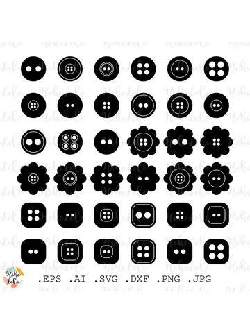 Sewing Button Svg, Sewing Button Silhouette, Sewing Button Cricut, Sewing Button Stencil Template Dxf $4.50