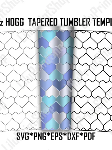 Hogg Heart tangram svg, template for 20 oz Hogg Tapered tumbler svg Heart Tanagram cut file digital instant download $2.71
