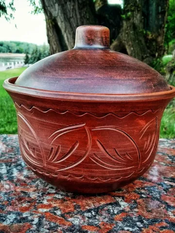 Ceramic Pottery Clay Casserole, ecologically clean products. High Handmade 1700ml 57.48fl.oz $63.80