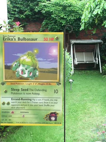 Erikas Bulbasaur Card Garden Flag (Two Sides Printing, without Flagpole) $30.00