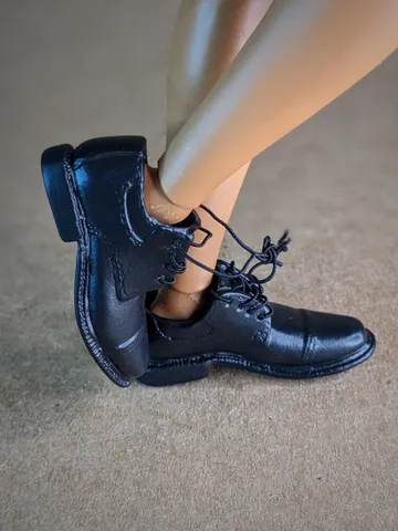 Premium icons black lace-up shoes for 12 inch male dolls $42.00