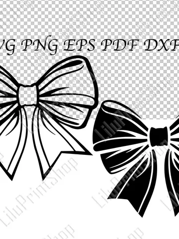 Coquette bows svg, Vector bow cut file Soft girl aesthetic cnc, engraving, clipart png overlay, ribbon transparent digital instant download $3.39