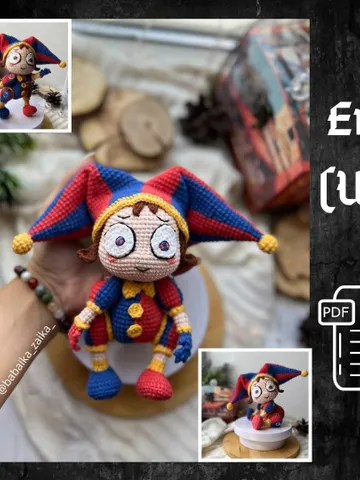 PDF Crochet Pomni Pattern, Amazing Digital Circus Amigurumi Pattern, Crochet Monster, Halloween Crochet Pattern, Amigurumi Clown $11.00