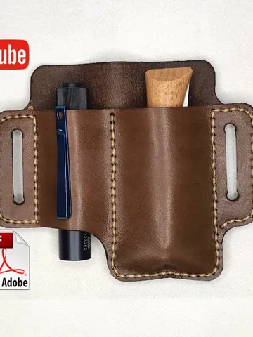 Leather EDC Tool Holster, leather belt organizer, Leather Multitool Sheath fast&easy Tutorial DIY Leather Patterns