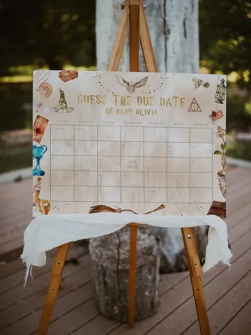 Wizarding World Due Date Calendar Game Baby's Birth Date Game; Magic School Baby Shower; Guess the Due Date Calendar printable; wp66 $11.62
