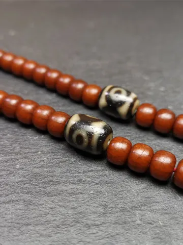 Gandhanra Tibetan Mandala 3 Eyes Dzi Bead Accessories,Dzi Spacer Beads,Marker Beads for Mala Necklace,0.63" × 0.47" $29.99