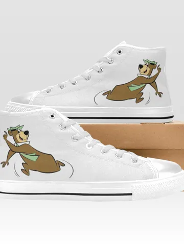 Yogi Bear Shoes, High-Top Sneakers, Handmade Footwear $59.97