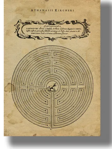 Ancient occult symbol Labyrinth. $21.00