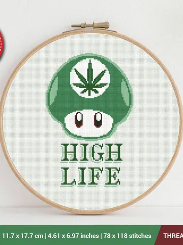 Super Mario Weed Cross stitch pattern | Embroidery Pattern | Instant Download | Embroidery Designs $5.37