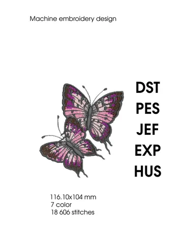 Butterfly machine embroidery design $5.00