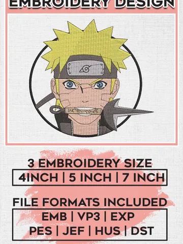 Naruto Embroidery Design, Anime Embroidery Design, Machine Embroidery Designs, Instant Dowload EMB_ANIME_264 $6.99