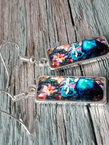 Peacock William Morris Earrings Dangle $39.28