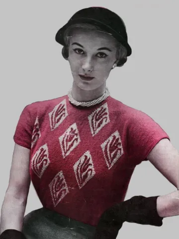 Vintage Knitting Pattern 255 Tulip Time Pullover Women $2.50