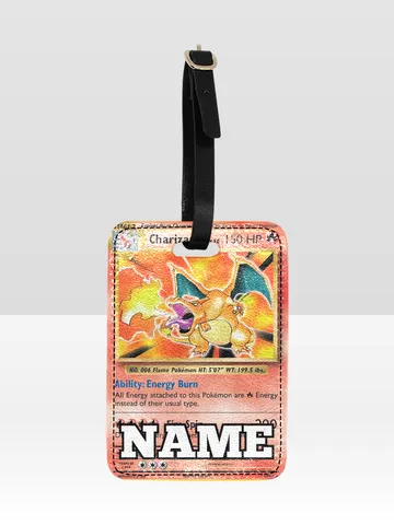 Charizard Card Luggage Tag Custom NAME $24.00