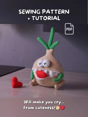PDF Softie Pattern – Onion Plush Toy with Pocket Mouth $11.00
