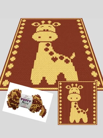 Loop Yarn Giraffe Blanket Pattern PDF Download $6.00