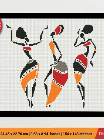 African Women silhoutte Cross stitch pattern | Embroidery Pattern | Instant Download | Embroidery Designs $5.37