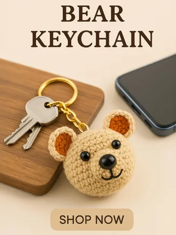 Mini Amigurumi Teddy Bear Keychain Pattern | Small Crochet Teddy Bear PDF | Cute Crochet Animal Gift for Kids $5.40