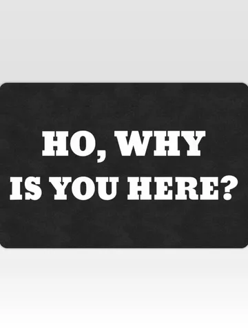 Ho, Why is You Here Funny Doormat $48.00