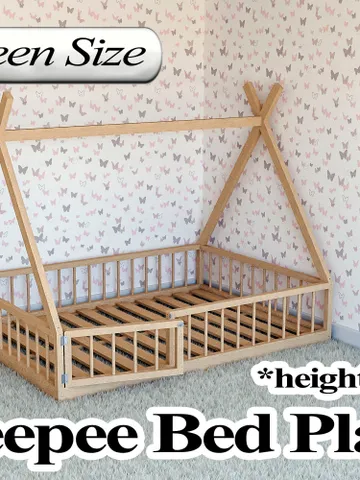 Montessori Floor Bed Plan, Queen Size, PDF, DIY $14.95