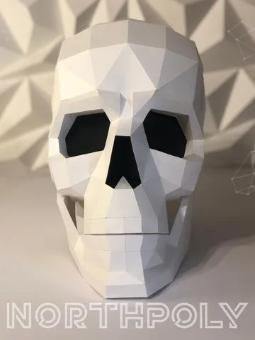 Skull Papercraft, Digital Template, PDF Download, Gurko, 3D Low Poly, Pepakura, DIY Origami Sculpture, Paper Decor, DIY Gift $17.20