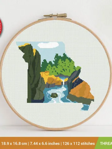 Missouri state Cross stitch pattern | Embroidery Pattern | Instant Download | Embroidery Designs $5.94