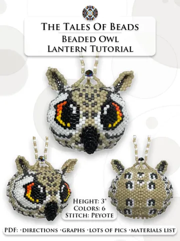 Beaded Owl Pattern - Seed Bead Animals Tutorial Beaded Birds $9.80