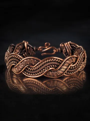 Wire wrapped copper bracelet for woman Antique style copper jewelry WireWrapArt