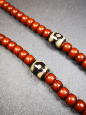 Gandhanra Tibetan Mandala 3 Eyes Dzi Bead Accessories,Dzi Spacer Beads,Marker Beads for Mala Necklace,0.47" × 0.6" $29.99