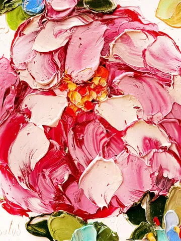 Peony Painting Flower Original Art Impasto Painting Peonies Small Flowers Wall Art by ArtProkopaloSv $80.00