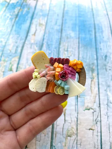 Magnet Miniature Cheese Charcuterie board with Polymer clay Souvenir $19.00
