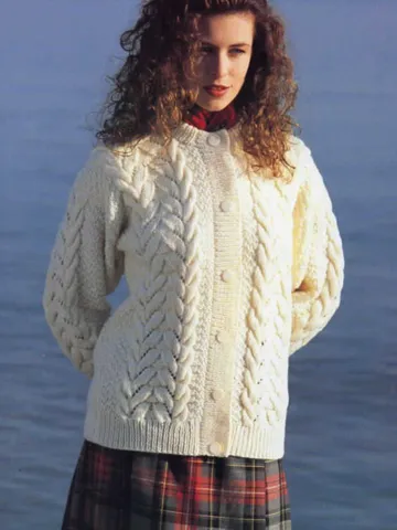 Cardigan knitting pattern round neck cable textured aran cardigan jacket knitting pattern pdf instant download $6.68