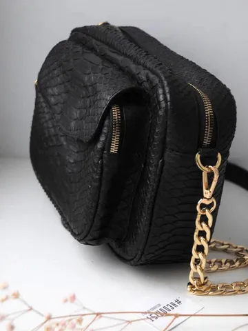 Genuine python skin crossbody sport bag with pocket | designer women leather handbag | snakeprint bag | crossbody purse | gift for her $250.00