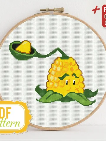 Cross stitch pattern Kernel-Pult Cross stitch pattern Plants vs Zombies PDF Format Instant Download Home decor Modern $6.80