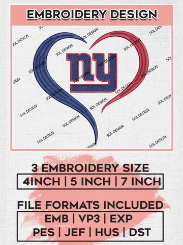 New York Giants Machine Embroidery Designs, NFL Giants, NFL Logo Embroidery Files, NFL New York Giants Machine Embroidery Design, Digital Download $6.99