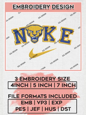 Nike Pittsburgh Panthers Machine Embroidery Design, NCAA Pittsburgh Panthers Embroidery Design Design files, NCAA Embroidery Designs, NCAA Machine Embroidery Designs, Digital Download $6.99