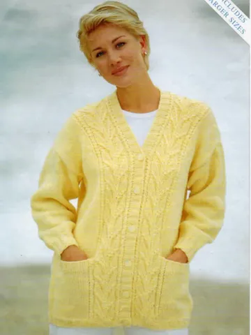Knitting cardigan women ladies long cardigan jacket easy simple Pattern pdf $6.68