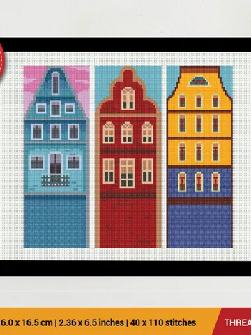 Holland Houses 3 Bookmarks Set Cross stitch pattern | Embroidery Pattern | Instant Download | Embroidery Designs $5.49