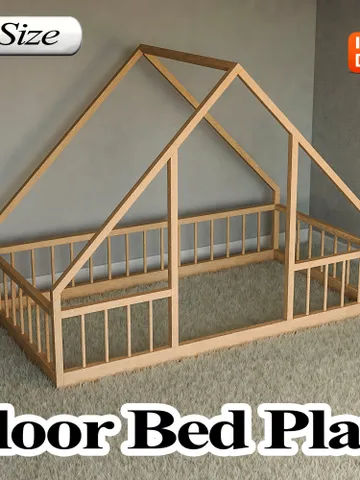 Montessori Floor House Bed Plan, Twin Size, PDF, DIY $14.95