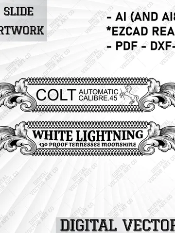 Colt 1911 Slide Customs artwork | 1911 Slide Engraving | Vintage Artwork | $30.00