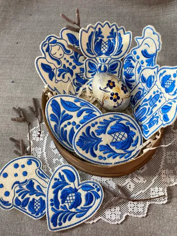 Set of Easter decorative toys "Gzhel" $15.00