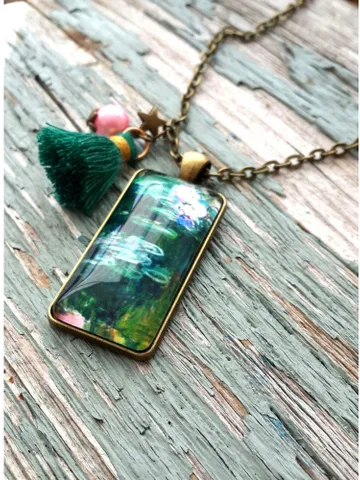 Claude Monet Water Lilies necklace, Claude Monet necklace, Water Lilies Necklace, Water Lilies Monet art $32.78