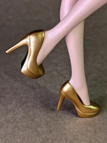 Gold heels shoes for fashion female dolls (Color Infusion, MH) $35.00