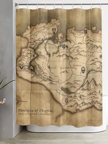Skyrim World Map Shower Curtain $48.00
