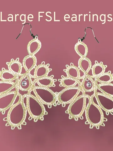 Free Standing Lace Earrings Tatting machine embroidery design FSL pattern digital embroidery design jewerly embroidery motif $6.93