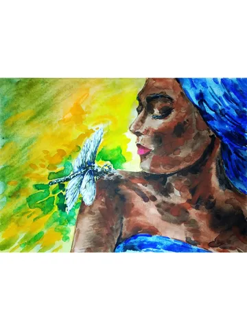 African Queen Painting Watercolor Original Art Black Woman Portrait Painting Female Artwork 8 by 11 Above Sofa Art by TatianaArtShop
