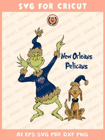 NBA New Orleans Pelicans x Grinch Svg Files, Grinch Svg Designs, NBA New Orleans Pelicans Team SVG for cricut, Basketball Team Svg Files for Cricut, Png, Dxf, Digital Download