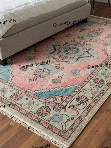 8x10 Pink Oushak Hand Knotted Rug 4x6,5x8 6x9,8x10,9x12,10x14 ft Handmade Rugs for Living Room,gift for her-Antique Contemporary rug. $567.80