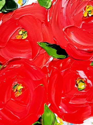 Peony Painting Red Flowers Original Art Red Floral Wall Art Small Impasto Oil Painting Christmas Gifts by ArtProkopaloSv $50.00